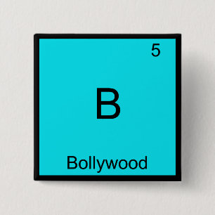 B - Bollywood Lustiges Chemie-Element-Symbol-T-Shi Button