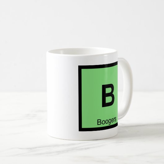 B - Boogers Chemistry Periodisches Tabellensymbol Kaffeetasse (VorderseiteRechts)