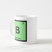 B - Boogers Chemistry Periodisches Tabellensymbol Kaffeetasse (Vorderseite Links)