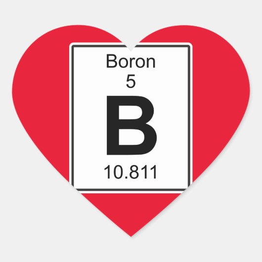 B - Boron Herz-Aufkleber (Vorderseite)