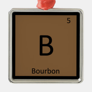 B - Bourbon Alkohol Chemie Periodensystem Silbernes Ornament