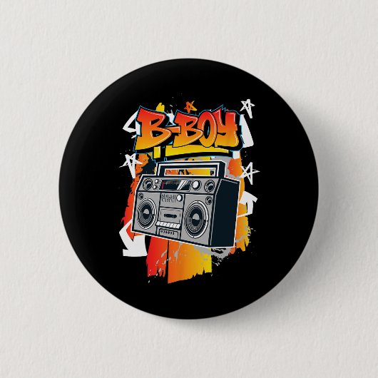 B-boy Angesagt-hop-Break-Tanz Button (Vorderseite)