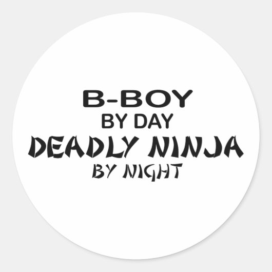 B-Boy Deadly Ninja by Night Runder Aufkleber (Vorderseite)