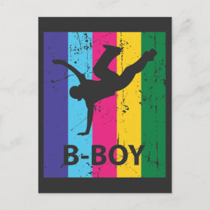 B-Boy Retro 70er Jahre Vintage Breakdancing Jungen Postkarte