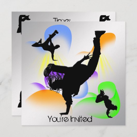 B-Boying Party Einladung (Vorne/Hinten)
