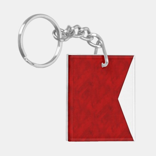 B Bravo Wasserfarbe Wasserzeichen Seefahrtzeiche Schlüsselanhänger (Vorderseite links)