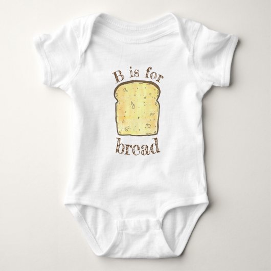 B: BREAD Slice Alphabet Letter Feinschmecker Baby Strampler (Vorderseite)