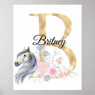 B Buchstabe personalisierte Bezeichnung Monogramm Poster