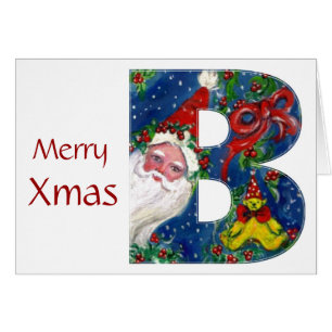 B BUCHSTABE / WEIHNACHTSMANN MIT ROTEM BAND MONOGR