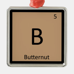 B - Butternusskürbis Chemie Periodensystem Silbernes Ornament