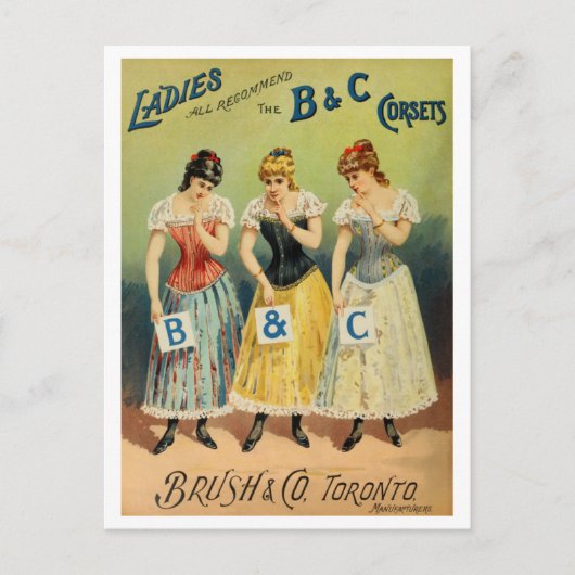 "B & C Corsets Werbung" Postkarte (Vorderseite)