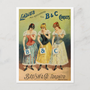 "B & C Korsetts Werbung" Postkarte