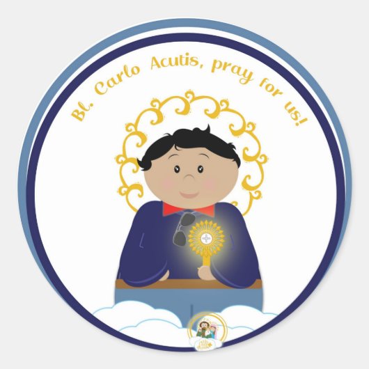B. Carlo Acutis Runder Aufkleber (Vorderseite)