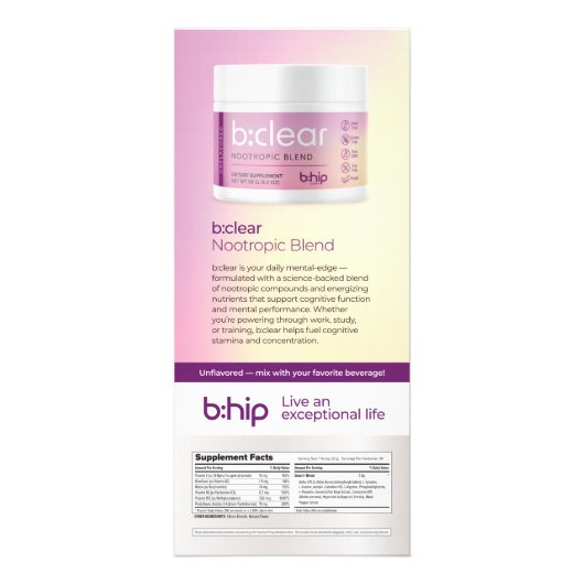 b:clear werbekarte (Vorne)