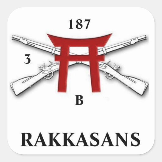 B Co 3. Bn 187. Infanterie-Aufkleber Quadratischer Aufkleber (Vorderseite)