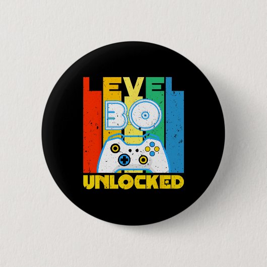 B-day Video Player Level 30 Unlocked Retro Gamer Button (Vorderseite)