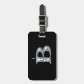B "Diamant Bling" Gepäckmarke Gepäckanhänger (Vorderseite vertikal)