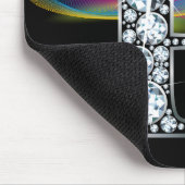 "B" Diamantblende mit Rainbow Swirl Mousepad (Ecke)