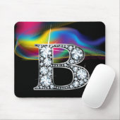 "B" Diamantblende mit Rainbow Swirl Mousepad (Mit Mouse)