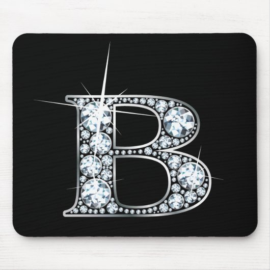 ‚B‘ Diamond Bling Mousepad (Vorne)