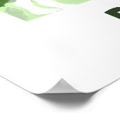 "B" Dinosaurier Watercolor Green Child's Name Post Poster (Ecke)