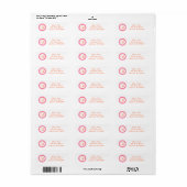 B Dot Circle Mongram Address Label (rosa/orange) (Vorne)