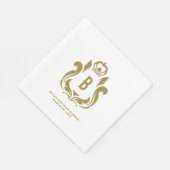 B Erstmaliges Gold-Wappen Serviette (Ecke)