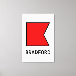 B Familienname Wasserzeichen Leinwanddruck