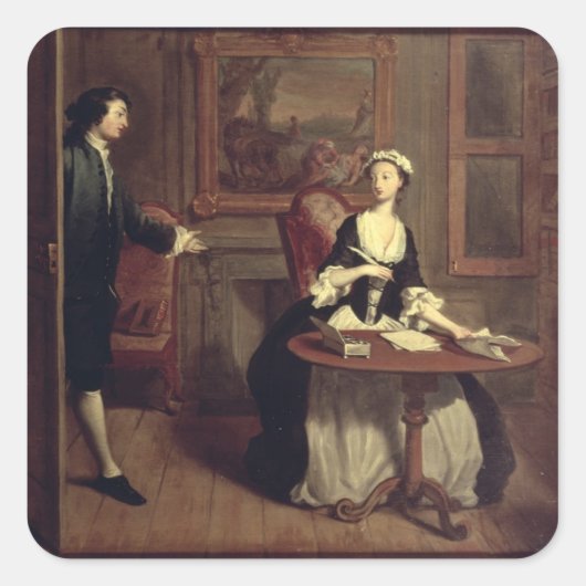 B. findet Pamela schreiben, Illustration von Ric Quadratischer Aufkleber (Vorderseite)