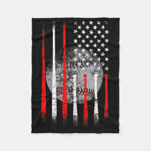 B Fisch 4. Juli Amerikanische US-Flagge Patriotisc Fleecedecke