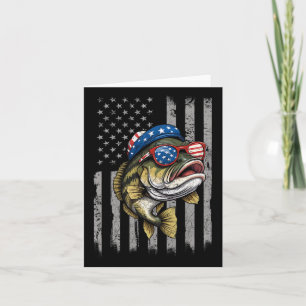 B Fisch 4. Juli Amerikanische US-Flagge Patriotisc Karte