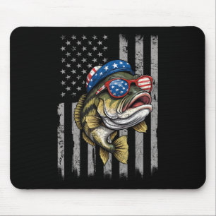 B Fisch 4. Juli US Flag Patriotische Fische Fisch Mousepad