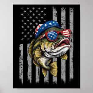 B Fisch 4. Juli US Flag Patriotische Fische Fisch Poster
