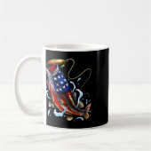 B Fisch American Flag Vater Vierte Kaffeetasse (Links)