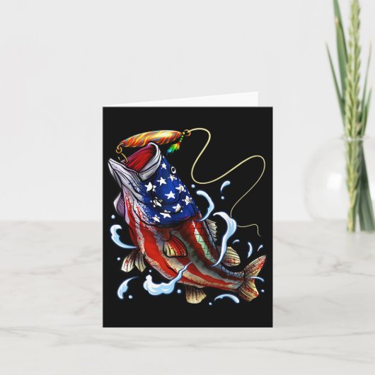 B Fisch American Flag Vater Vierte Karte (Vorderseite)