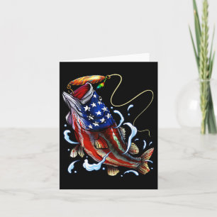 B Fisch American Flag Vater Vierte Karte