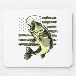 B Fisch Angeln USA Amerikanische Flagge Tarnung Fi Mousepad