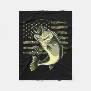 B Fische Fischen US amerikanische Flagge Camouflag Fleecedecke