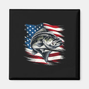 B Fische Flagge Fischer der USA 4. Juli Fischen Magnet