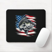 B Fische Flagge Fischer der USA 4. Juli Fischen Mousepad (Mit Mouse)
