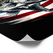 B Fische Flagge Fischer der USA 4. Juli Fischen Poster (Ecke)