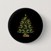 B Fish Christmas Tree Lights Funny B Fishing Xmas  Button (Vorderseite)