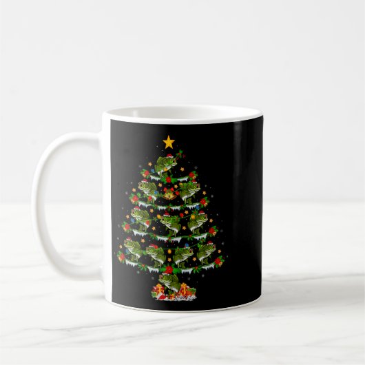 B Fish Christmas Tree Lights Funny B Fishing Xmas Kaffeetasse (Links)