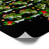 B Fish Christmas Tree Lights Funny B Fishing Xmas Poster (Ecke)