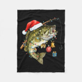 B Fish Festive Lights Christmas Funny Fishing Long Fleecedecke (Vorderseite)