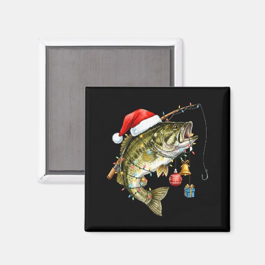 B Fish Festive Lights Christmas Funny Fishing Long Magnet (Vorderseite/Rückseite)