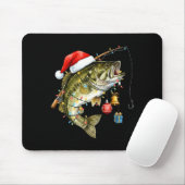B Fish Festive Lights Christmas Funny Fishing Long Mousepad (Mit Mouse)