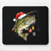 B Fish Festive Lights Christmas Funny Fishing Long Mousepad (Vorne)