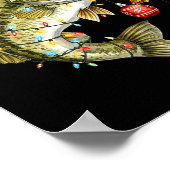 B Fish Festive Lights Christmas Funny Fishing Long Poster (Ecke)