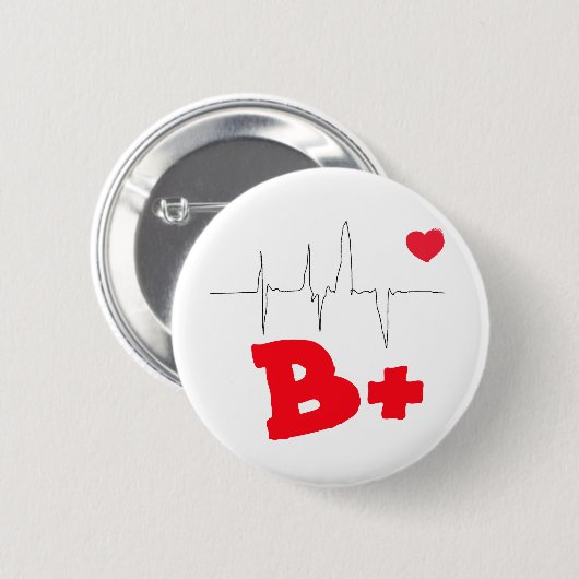 B+ Flippiger Blutgruppe-Herzfrequenz-Knopf Button (Vorne & Hinten)